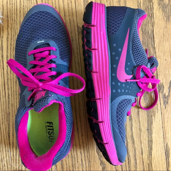Nike | Lunarswift 4 Sneakers Pink and Grey Size 7 - Picture 2 of 6